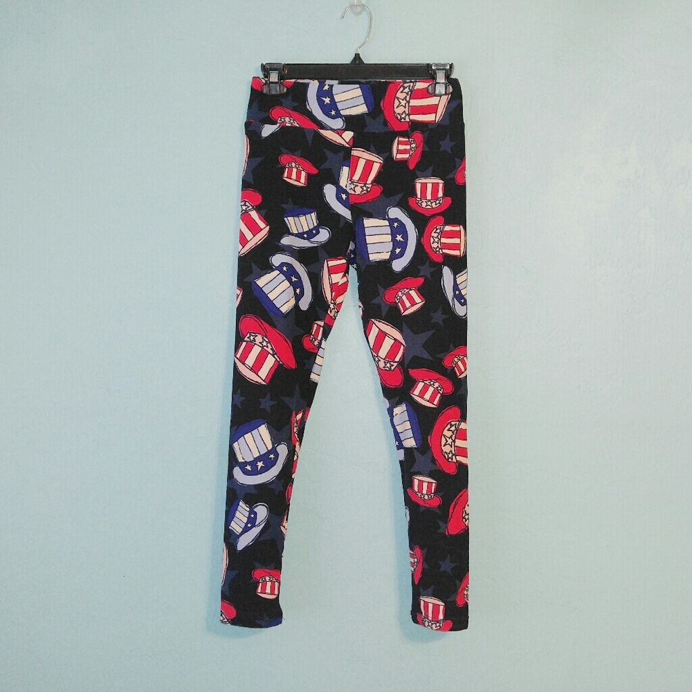 Lularoe Uncle Sam Top Hat Patriotic Leggings